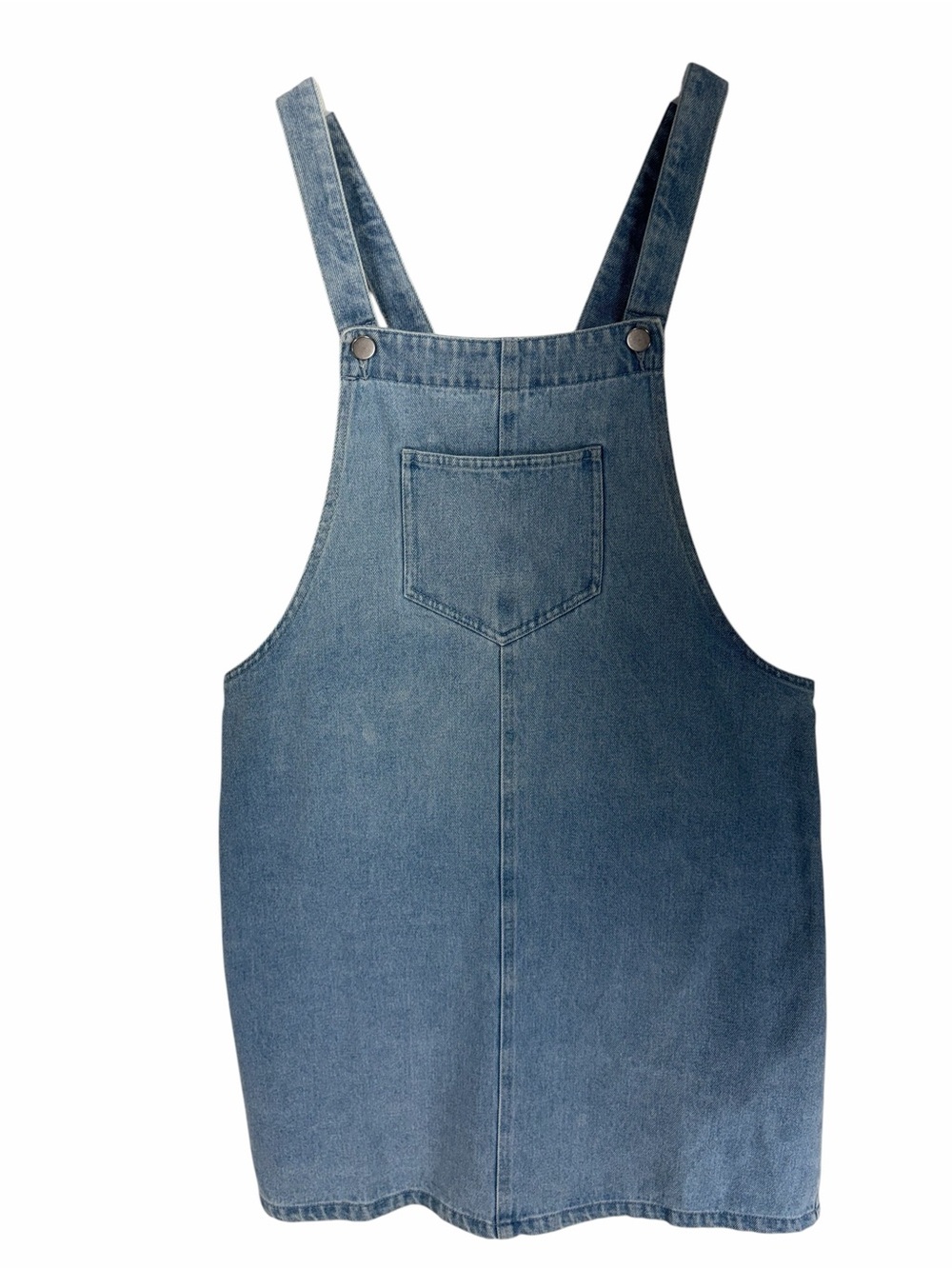 womens Denim Overall Pinafore Dress - Blue size medium - Picture 3 of 8